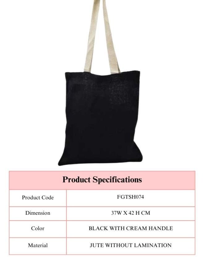 Fatio Set of 10 Eco-Friendly Jute Tote Bags – Reusable & Durable Shopping Bags with Cotton Handles - Image 4